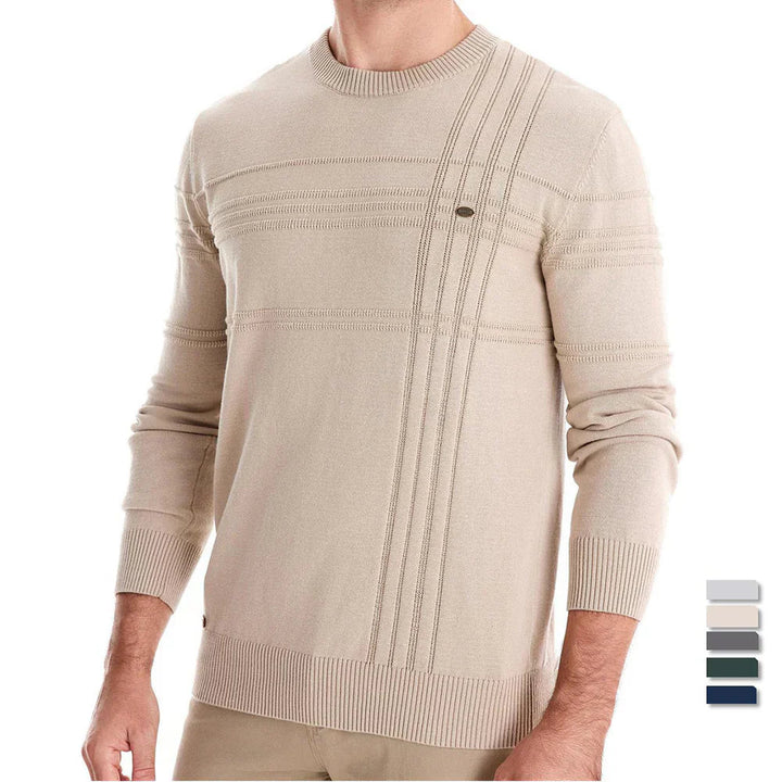 Willow | Stylish Crew Neck Ribbed Panel Sweater