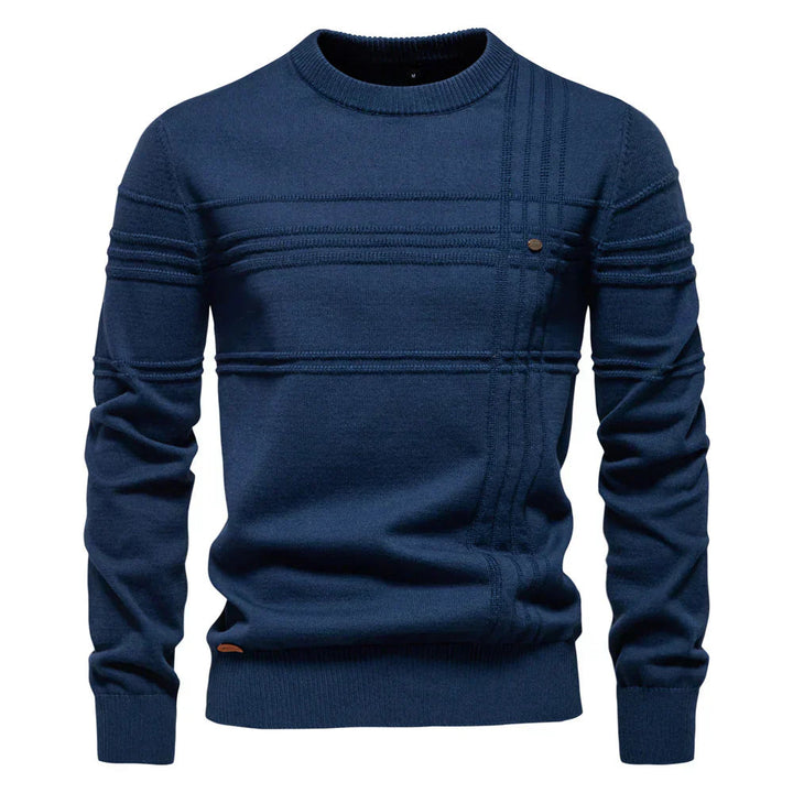 Willow | Stylish Crew Neck Ribbed Panel Sweater