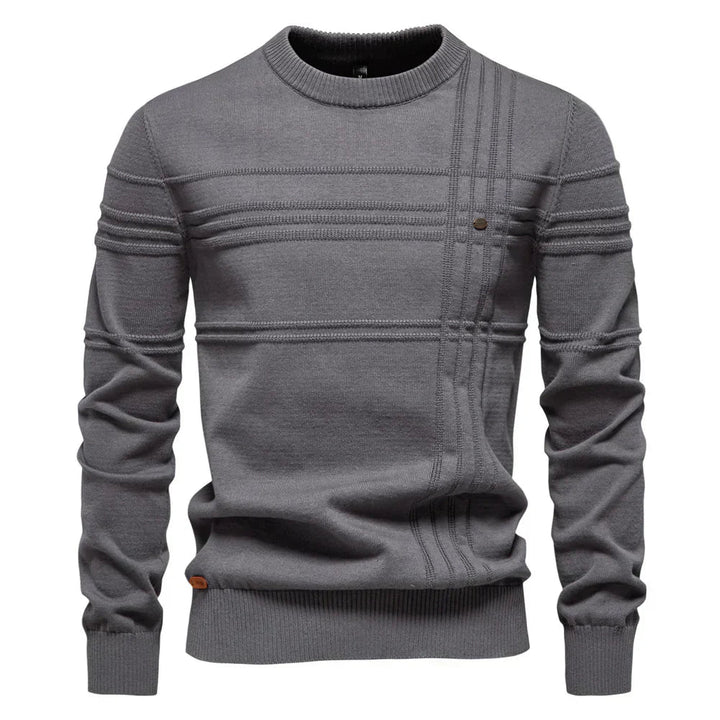 Willow | Stylish Crew Neck Ribbed Panel Sweater