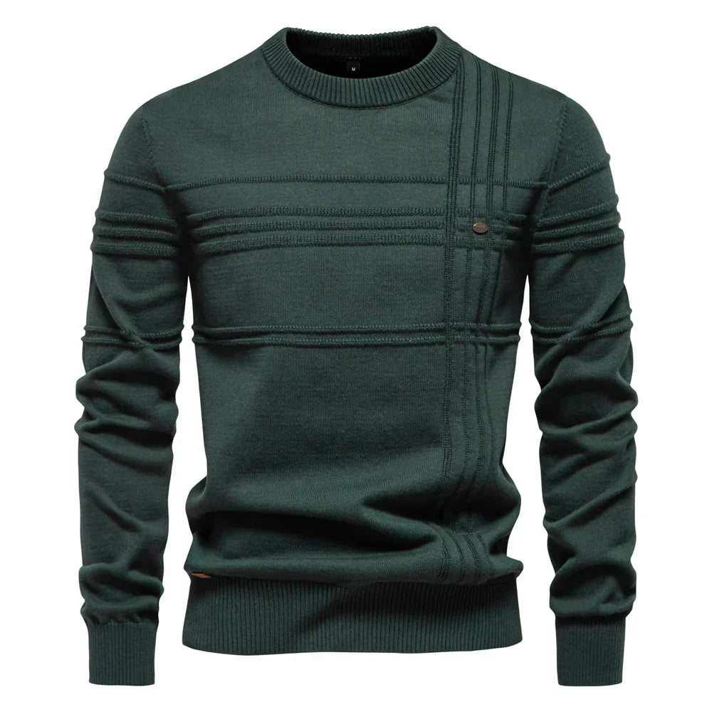 Willow | Stylish Crew Neck Ribbed Panel Sweater