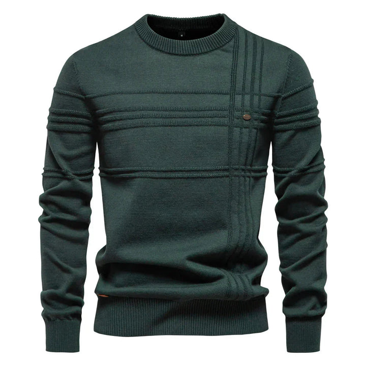 Willow | Stylish Crew Neck Ribbed Panel Sweater