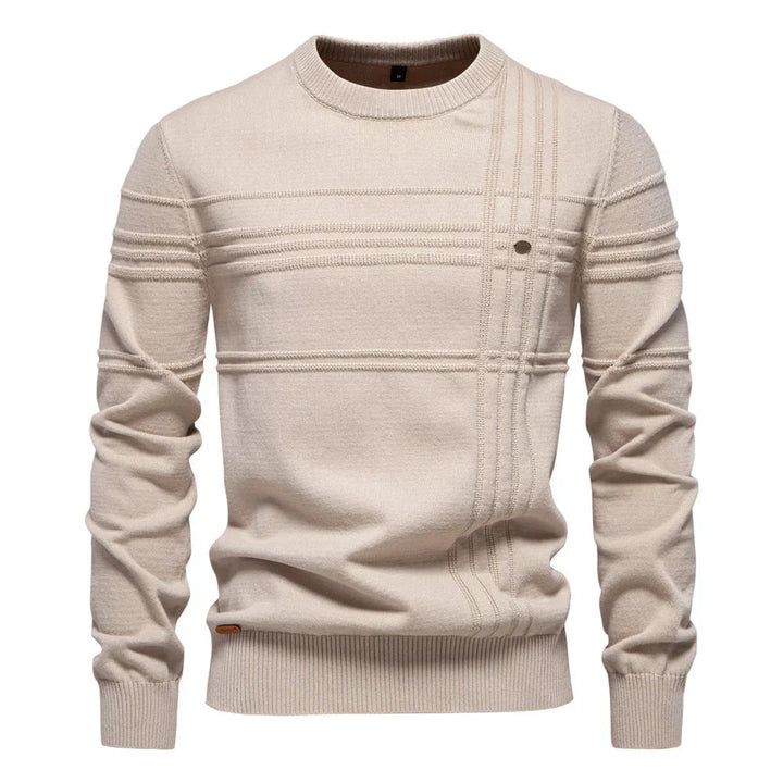 Willow | Stylish Crew Neck Ribbed Panel Sweater
