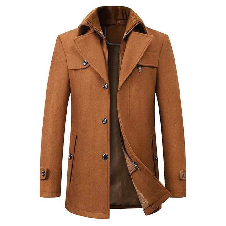 Sebastian | Elegant Double-Breasted Wool Overcoat Men