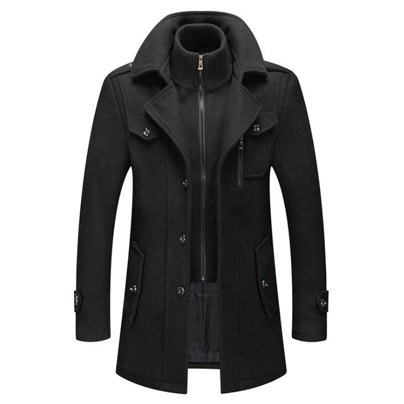 Natasha | Stylish Double-Layered Wool Coat With Ribbed Collar