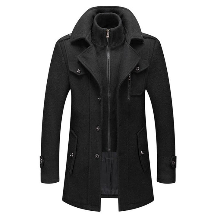 Natasha | Stylish Double-Layered Wool Coat With Ribbed Collar
