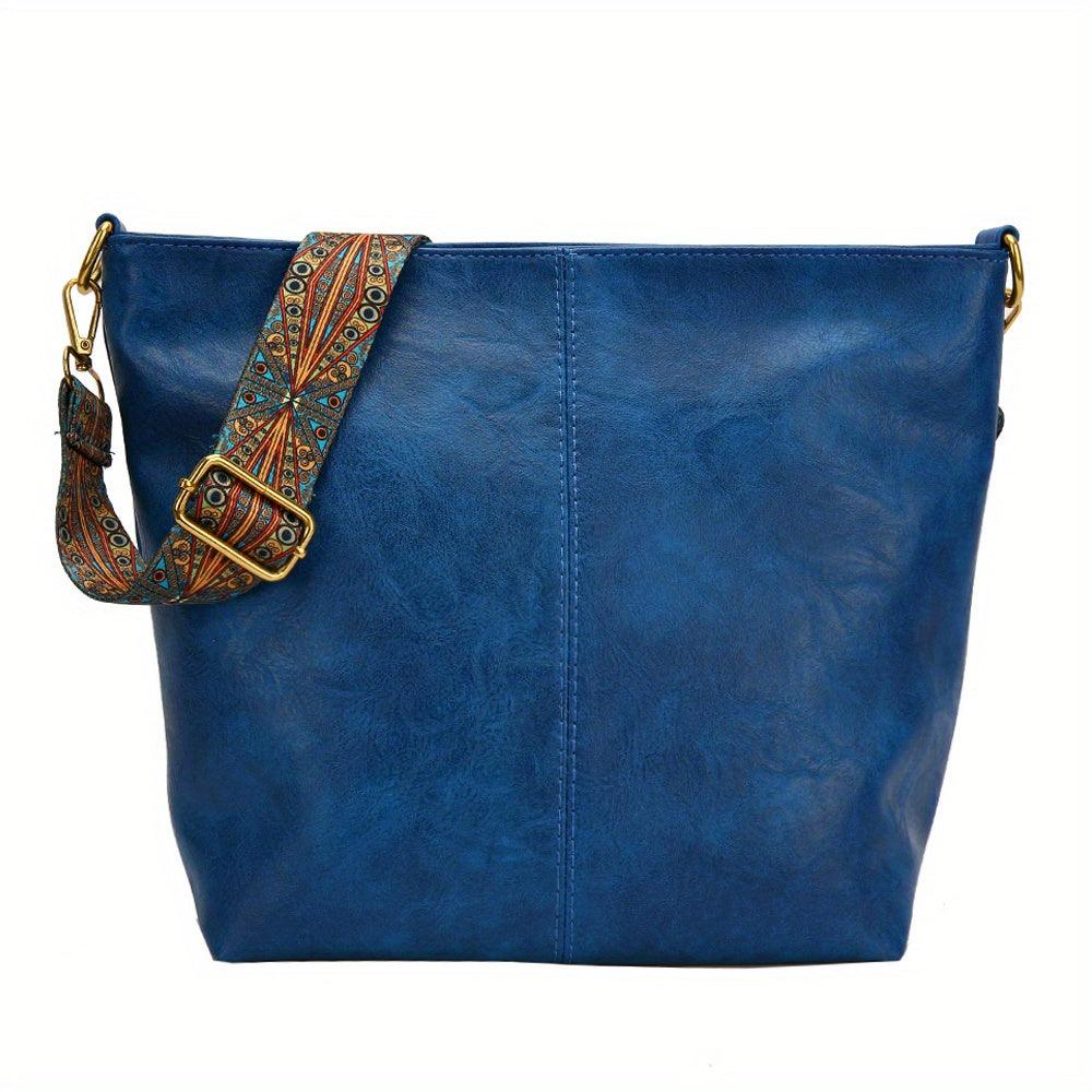 Karen | Elegant Blue Crossbody Bag With Decorative Strap