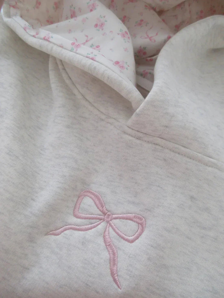 Cordelia | Chic Oversized Hoodie With Pink Bow Detail