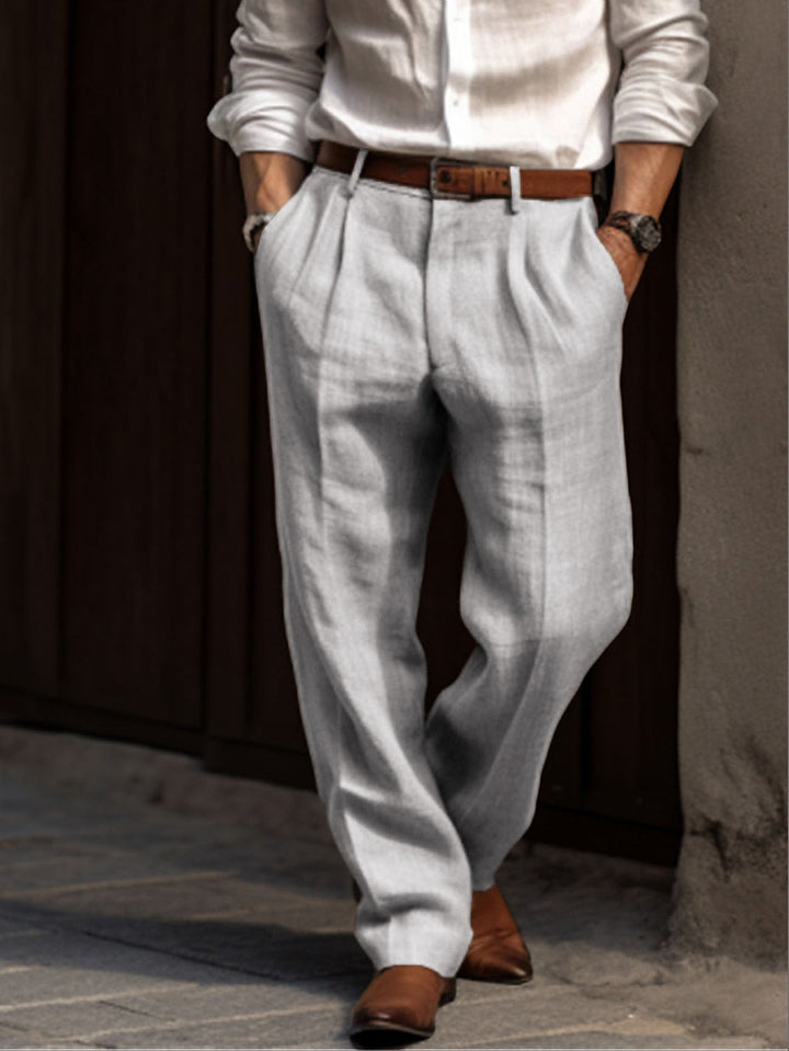 Dylan | Elegant Men's Relaxed Fit Linen Business Trousers