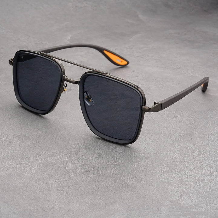 Hannah | Sleek Vintage Square Metal Frame Sunglasses
