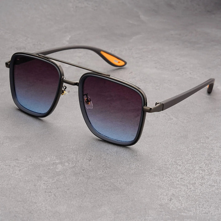 Hannah | Sleek Vintage Square Metal Frame Sunglasses