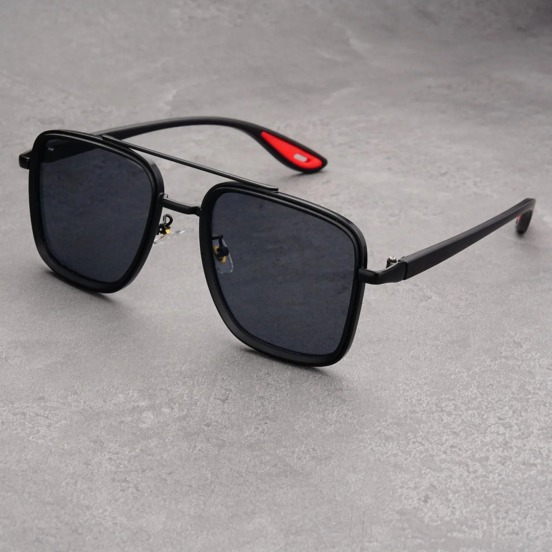 Hannah | Sleek Vintage Square Metal Frame Sunglasses