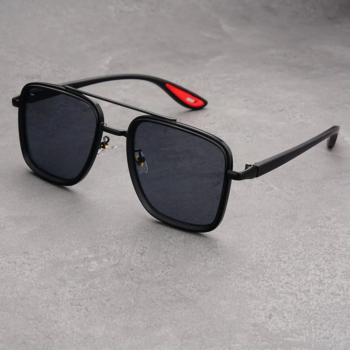Hannah | Sleek Vintage Square Metal Frame Sunglasses