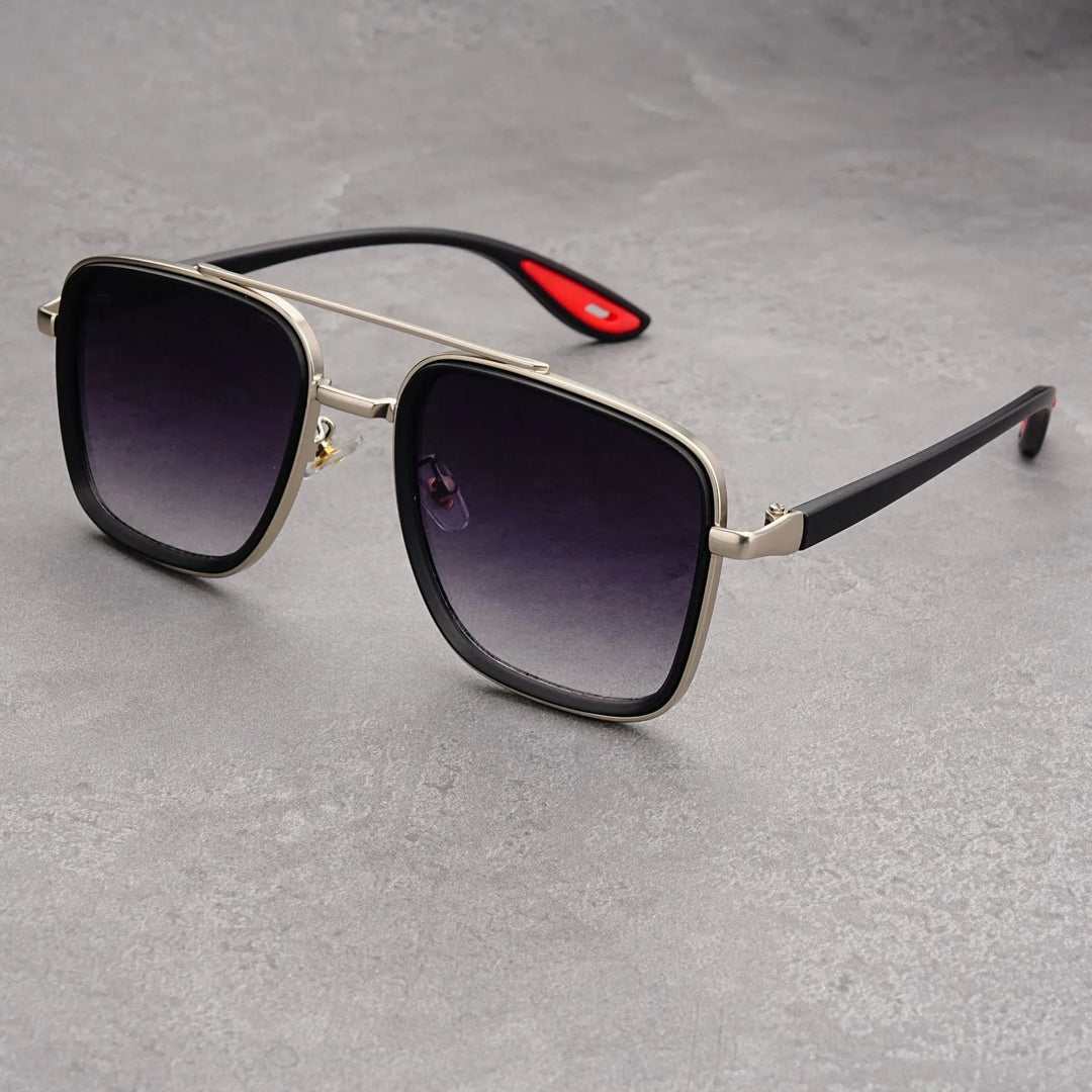 Hannah | Sleek Vintage Square Metal Frame Sunglasses