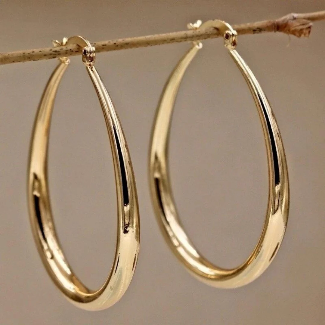 Paige | Elegant Vintage Gold Hoop Earrings