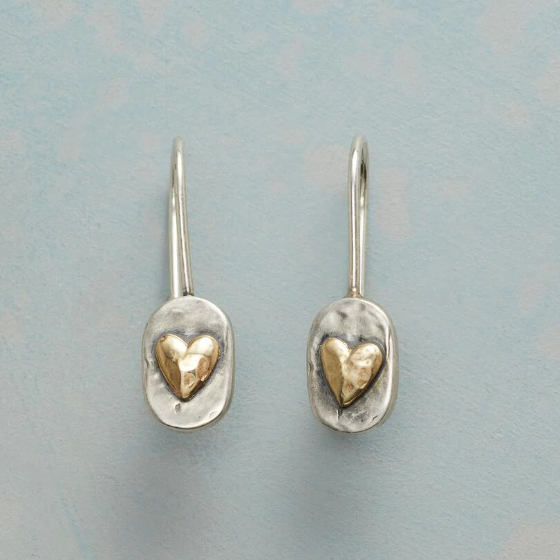 Serena | Elegant Two-Tone Heart Drop Earrings