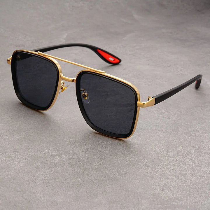 Hannah | Sleek Vintage Square Metal Frame Sunglasses