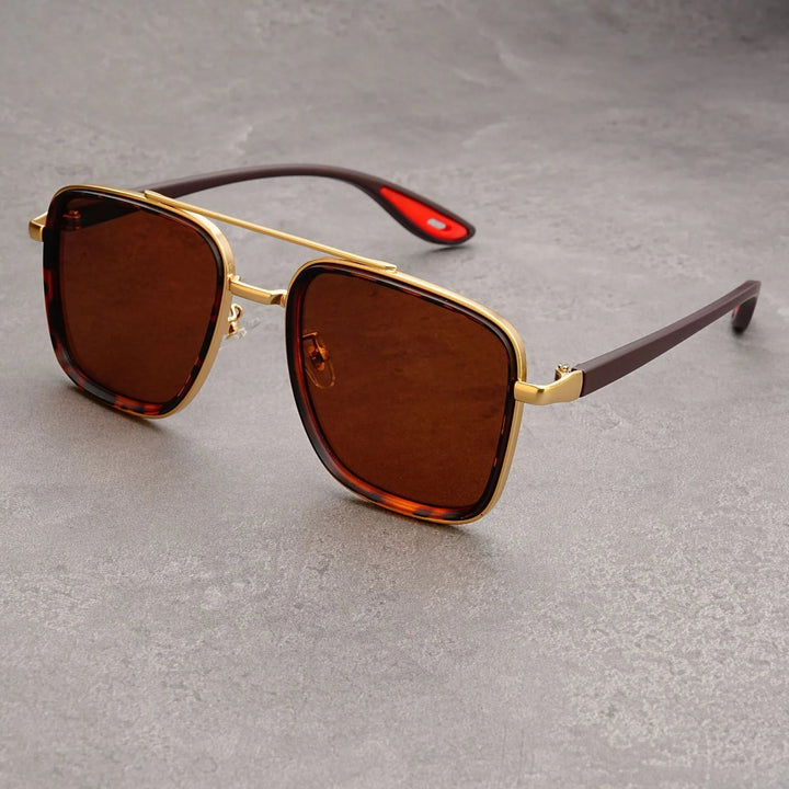 Hannah | Sleek Vintage Square Metal Frame Sunglasses