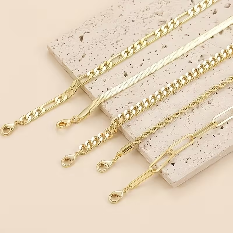 Margot | Elegant Layered Gold Chain Bracelet Set