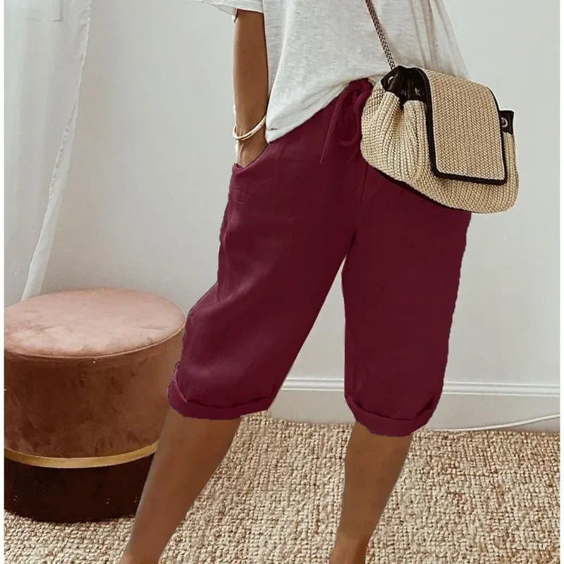 Hedwig | Chic High-Waisted Linen Bermuda Shorts Women