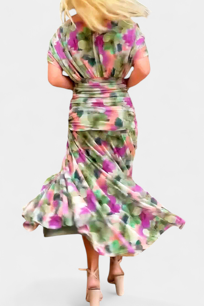 Ophelia | Elegant Off-Shoulder Ruched Midi Dress