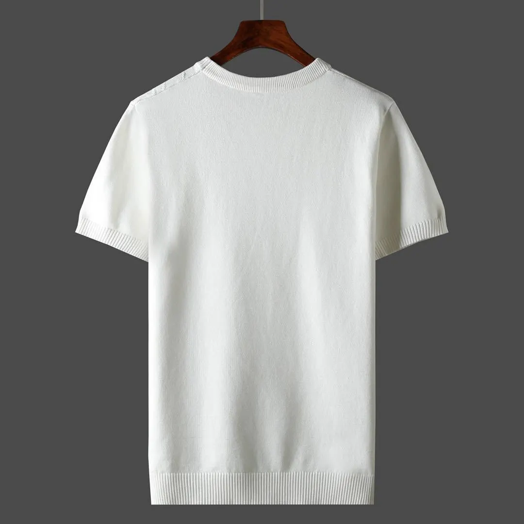 Julian | Luxury Green Cashmere Short Sleeve Knit Sweater Men