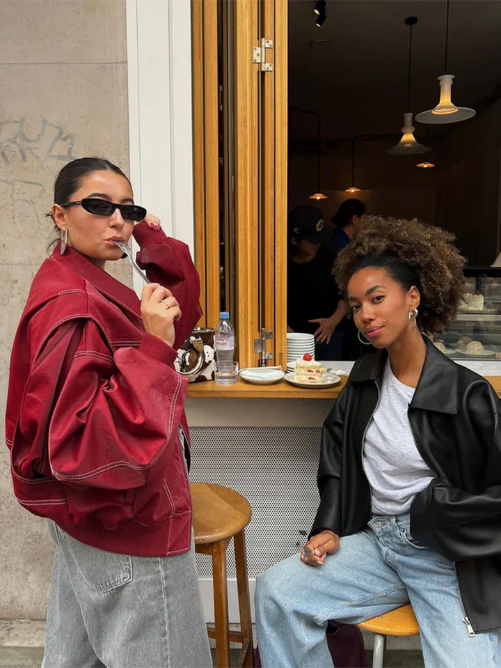 Hazel | Chic Oversized Windbreaker With Contrast Stitching