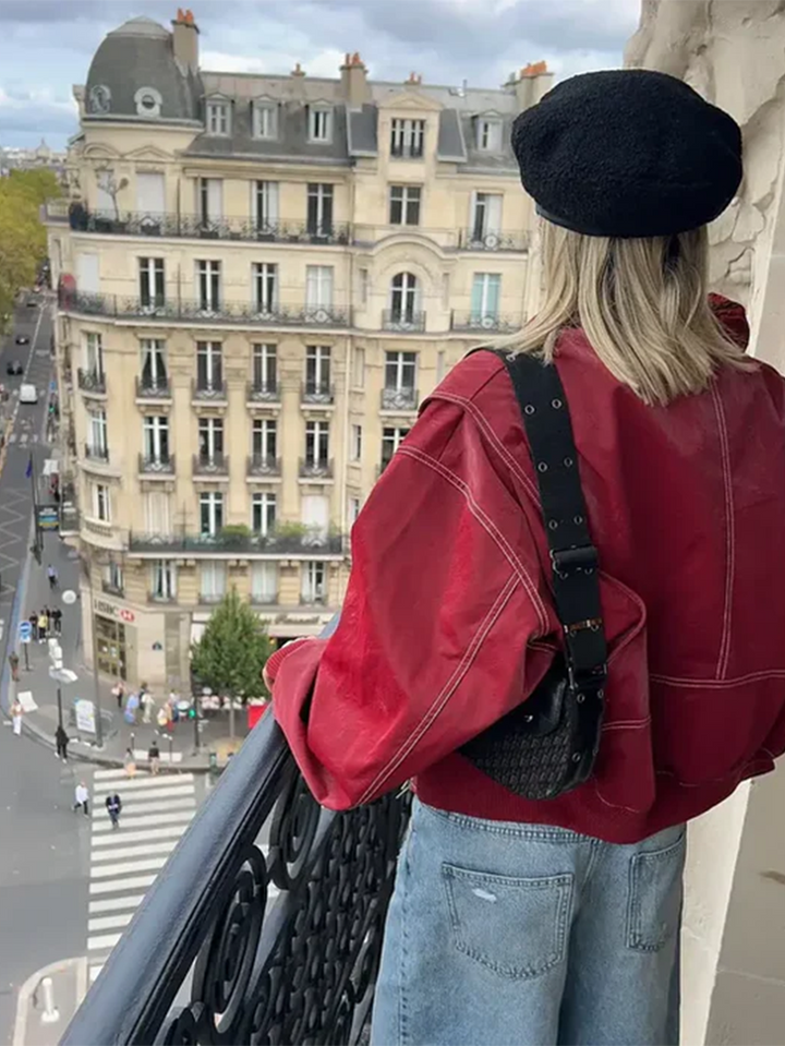 NALIYAH | Chic Oversized Windbreaker Jacket With Contrast Stitch