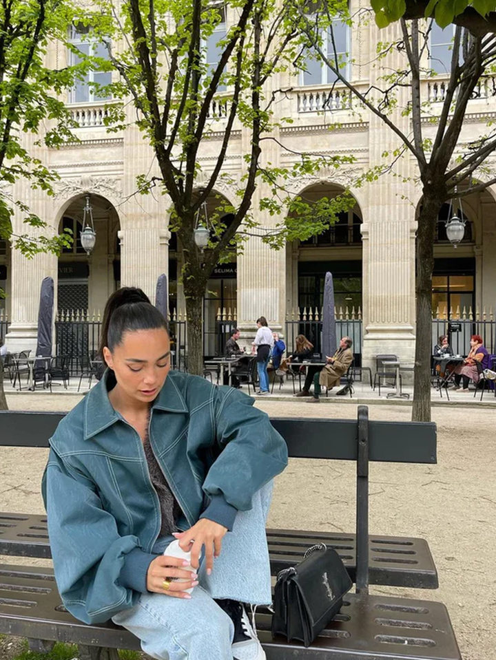 NALIYAH | Chic Oversized Windbreaker Jacket With Contrast Stitch