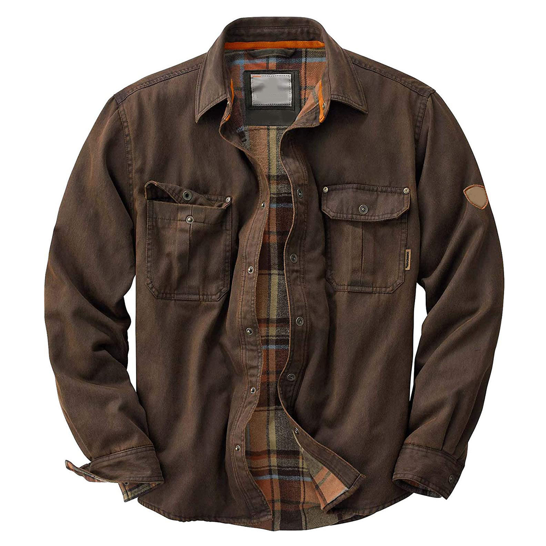 Sage | Stylish Men's Flannel Lined Trucker Jacket With Button Front
