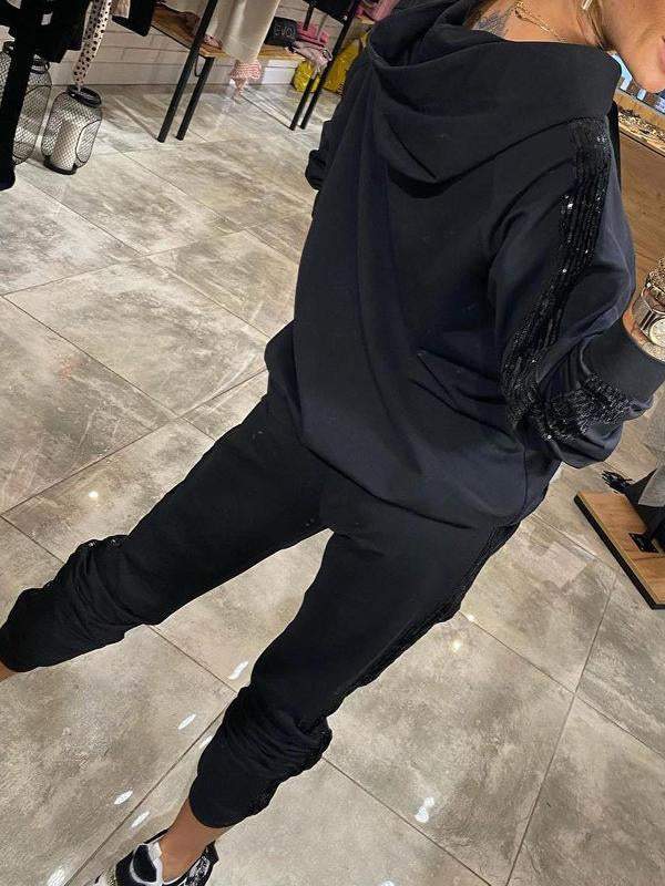 Esmee | Stylish Black Tracksuit Set Women Two Piece Hoodie Joggers