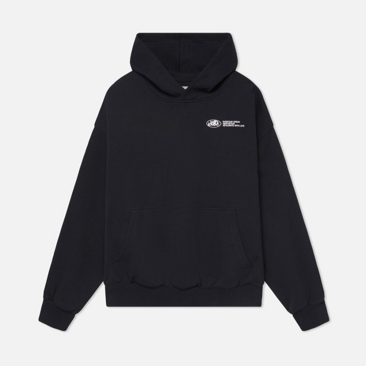 Scarlett | Chic Cropped Navy Hoodie With Oversized Sleeves