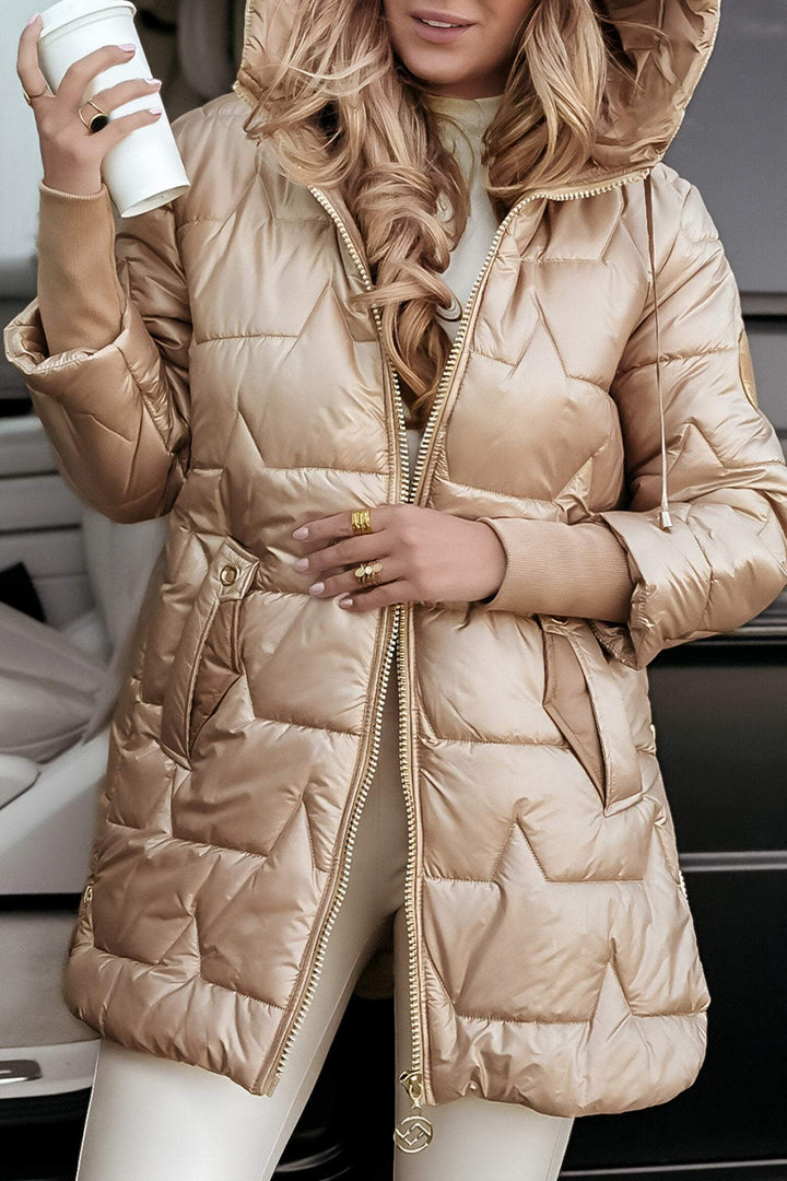 Bethany | Stylish Hooded Quilted Puffer Coat With Zipper Detail