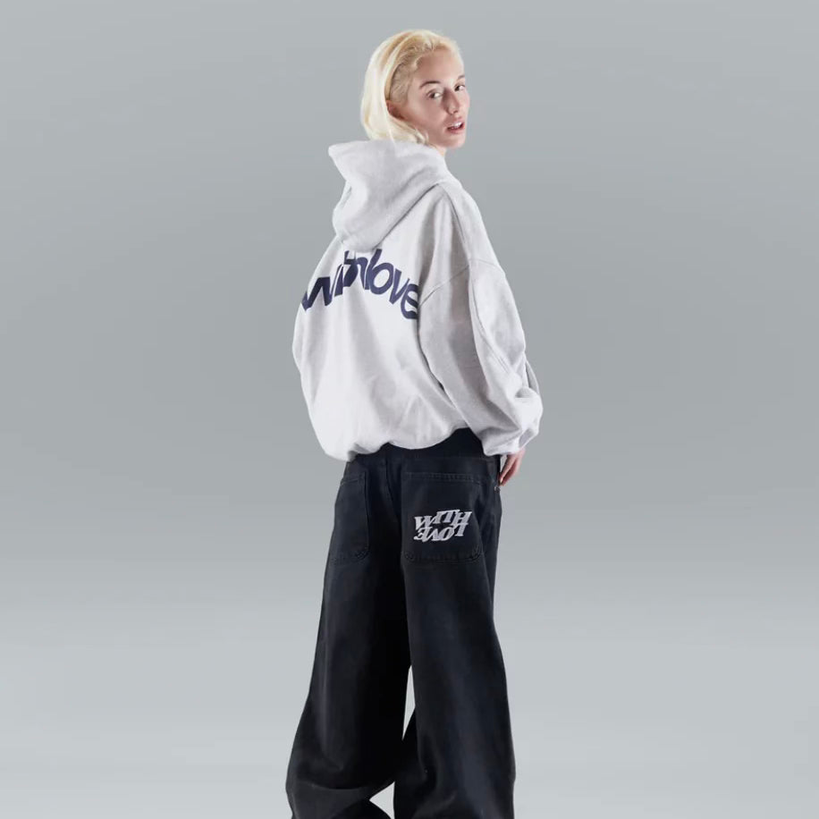 Scarlett | Chic Cropped Navy Hoodie With Oversized Sleeves