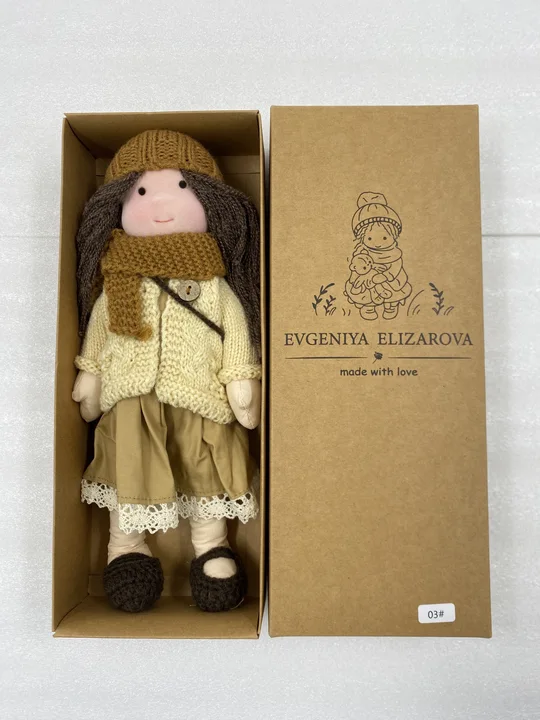 Elise | Handmade Waldorf Doll With Knitted Cardigan And Floral Dress