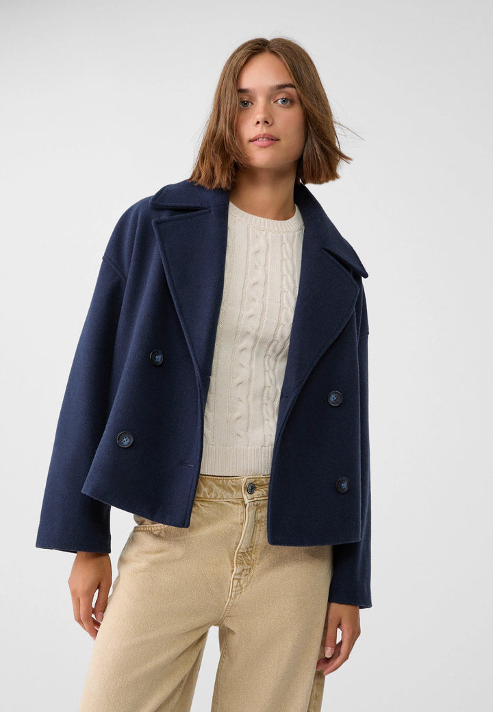 Phoebe | Elegant Double Breasted Cropped Winter Coat