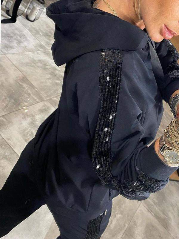 Esmee | Stylish Black Tracksuit Set Women Two Piece Hoodie Joggers