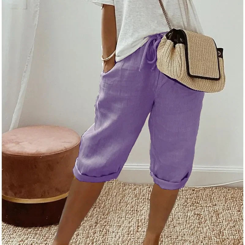 Hedwig | Chic High-Waisted Linen Bermuda Shorts Women