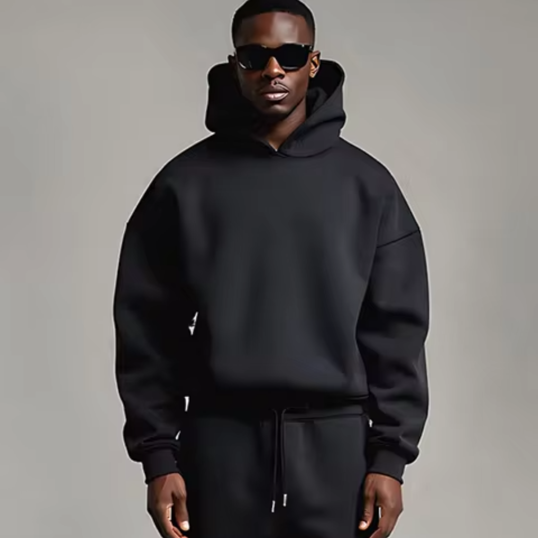 Phoebe | Stylish Men's Black Oversized Hoodie Sweatsuit Set