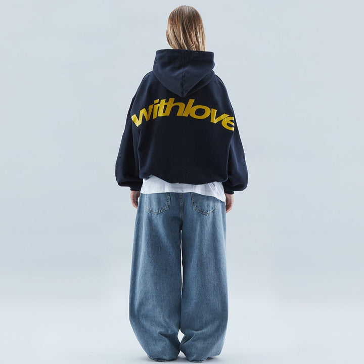 Leah | Stylish Oversized Cropped Hoodie With Statement Print
