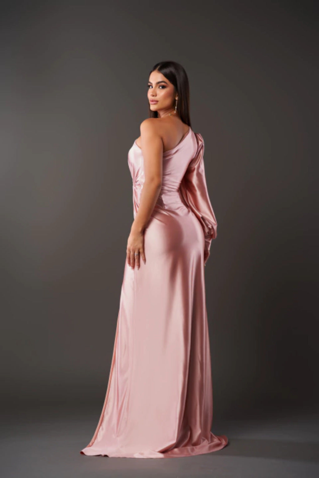 Elena | Elegant One Shoulder Drape Maxi Gown