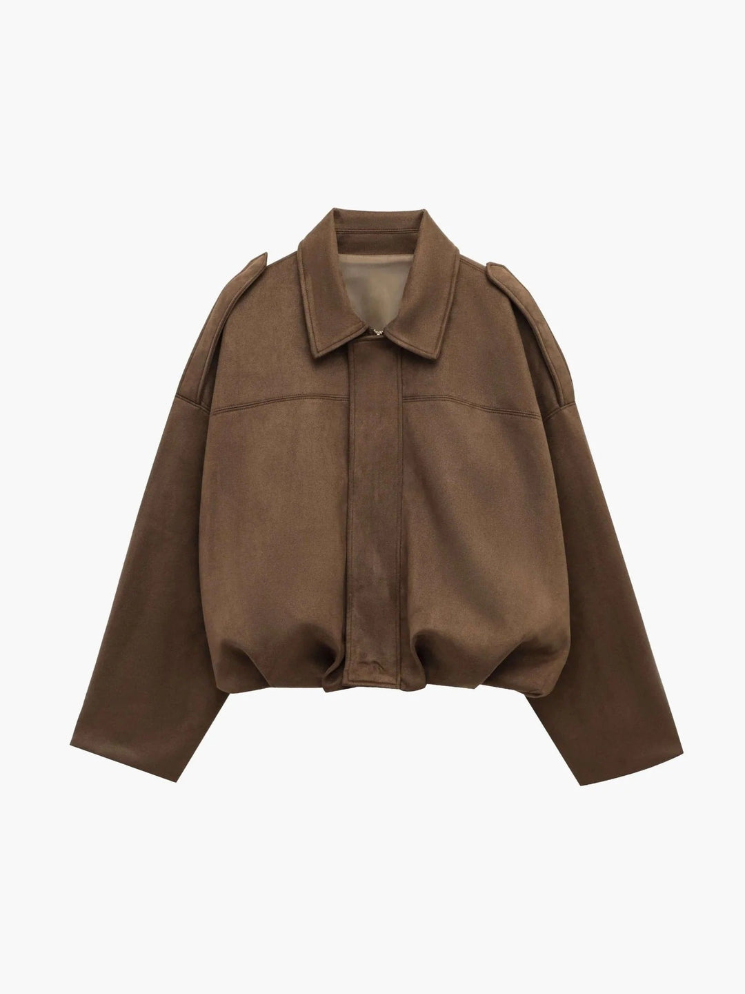 Juniper | Chic Collared Faux Suede Bomber Jacket Women