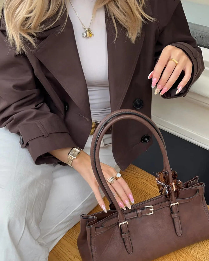 Everly | Chic Cropped Double Breasted Trench Coat Women