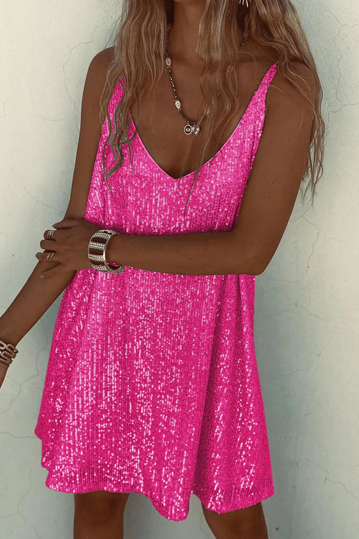 Margot | Elegant V-Neck Sequin Mini Dress
