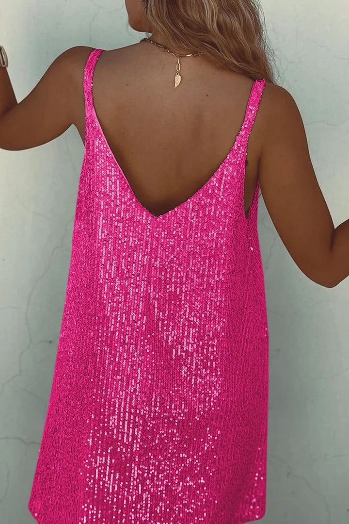 Margot | Elegant V-Neck Sequin Mini Dress