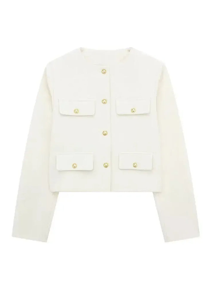 Cordelia | Chic Cropped Button-Up Jacket With Four Pockets