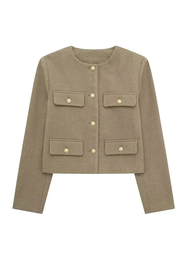 Cordelia | Chic Cropped Button-Up Jacket With Four Pockets