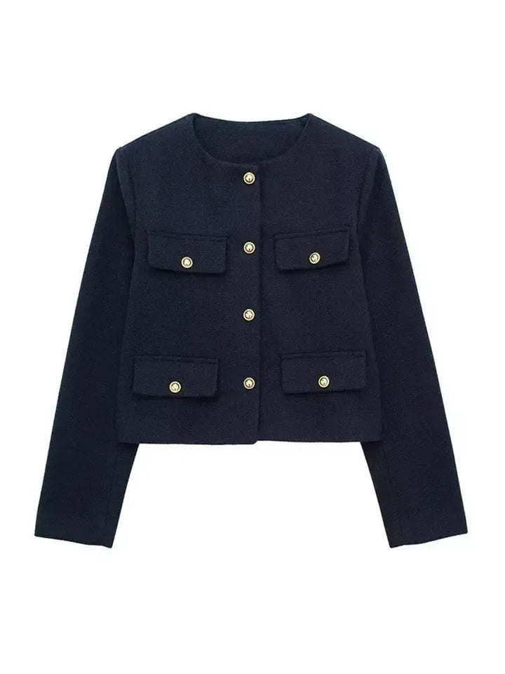 Cordelia | Chic Cropped Button-Up Jacket With Four Pockets