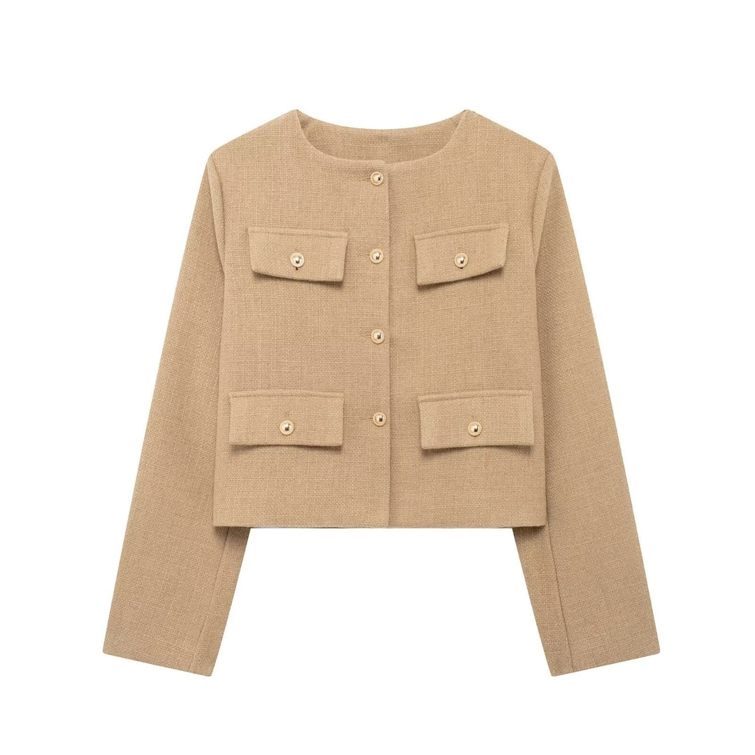 Cordelia | Chic Cropped Button-Up Jacket With Four Pockets
