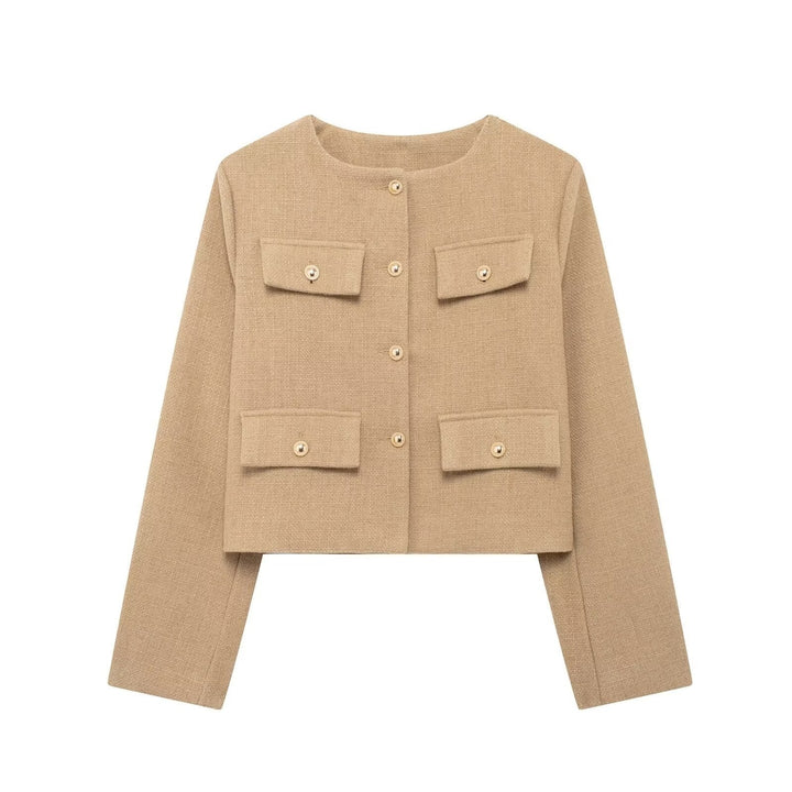 Cordelia | Chic Cropped Button-Up Jacket With Four Pockets