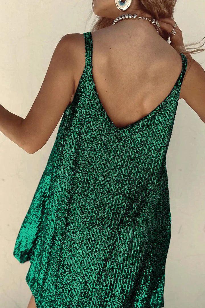 Margot | Elegant V-Neck Sequin Mini Dress